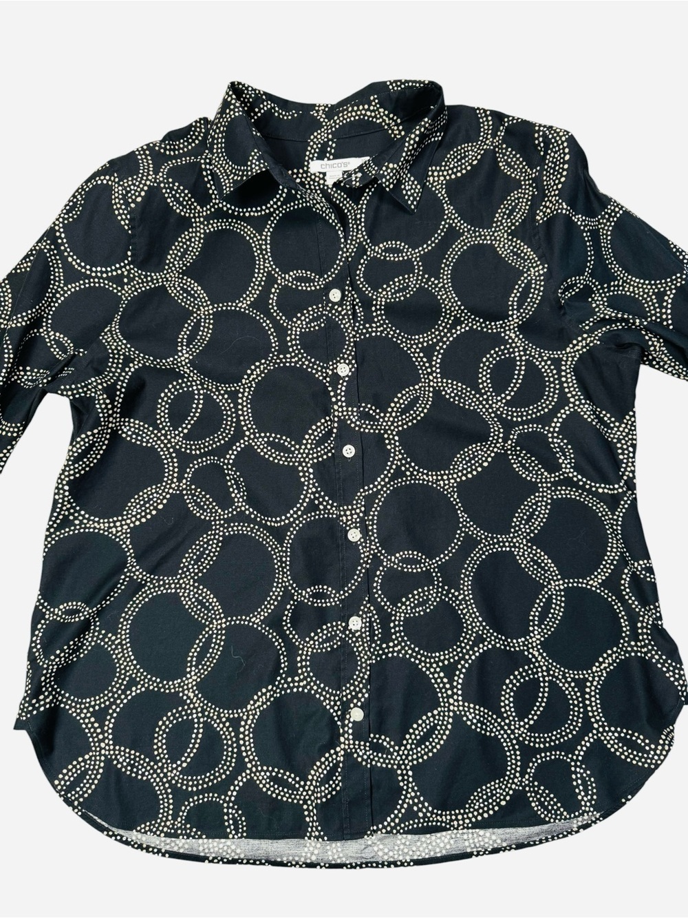 Chico's Cotton Button Front Blouse Size 2.5 US 14 - Picture 3 of 7